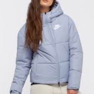 NIKE Women Sportswear Puff Coat Winter - Light Blue - Large